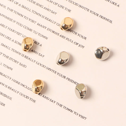 Irregular Gravel Shaped CCB Plastic Beads 7mm Glossy Gold and Silver 200pcs 2