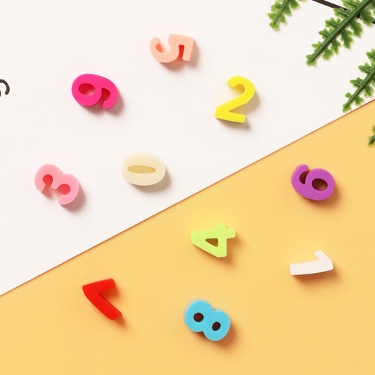 3D Number Clay Beads 10mm Colorful Polymer 200pcs 2