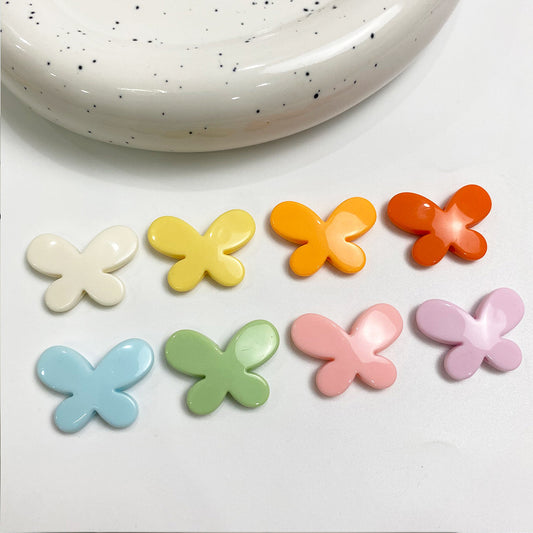 Creamy Color Butterfly Acrylic Flat Beads 29mm 1pc 2