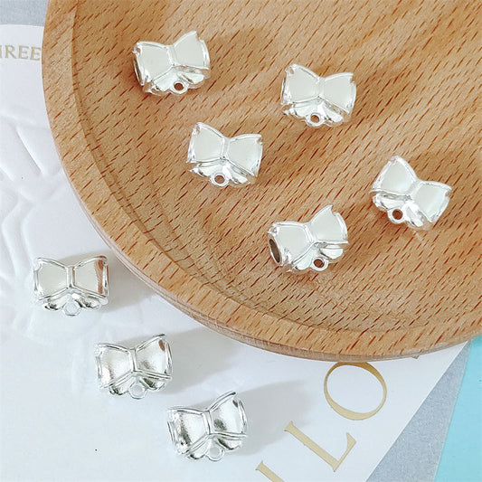 Bow Metal Beads 12mm Alloy Bow-Shaped with 4mm Hole 40pcs 2