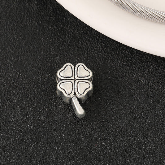 European Style Metal Beads Silver Tone Large Hole 50pcs 2