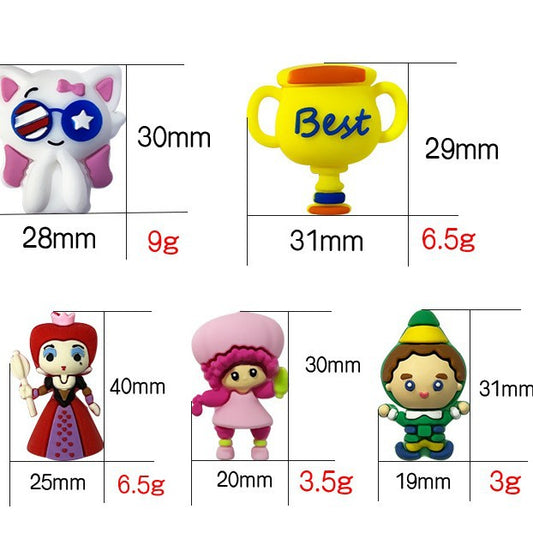 Silicone 3D Focal Beads Strawberry Girl Trophy Best Queen Wearing Crown 20pcs 2