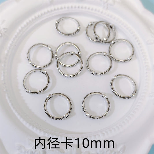 Ring Metal Beads Frame 8mm 10mm Twist Embossed Design 80pcs Alloy 2