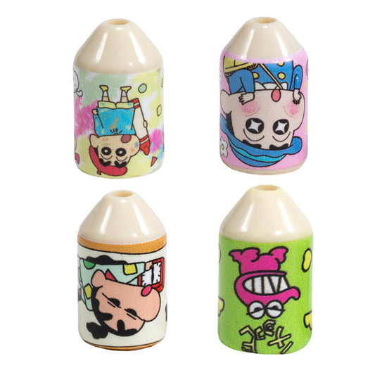 Painted Acrylic Beads 20mm Crayon Shin Chan Pattern Pencil Head 10pcs 2