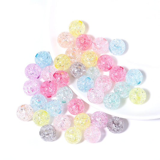 Crackle Acrylic Beads 6-12mm Transparent Pastel Colors 100pcs 2