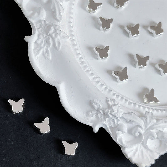 Butterfly Metal Beads 6mm Smooth Alloy 100pcs 2
