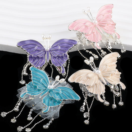 Butterfly Metal Beads 64mm Chunky Tassel Enamel Alloy 3pcs 2