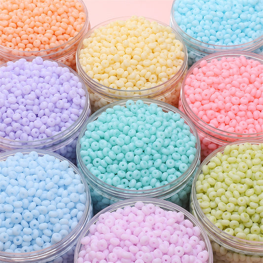 Frosted Abacus Glass Beads 3x6mm Pastel Matte Finish 70pcs 2