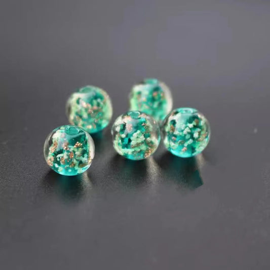 Glow in the Dark Round Glass Beads 8mm Transparent Colors 10pcs 2