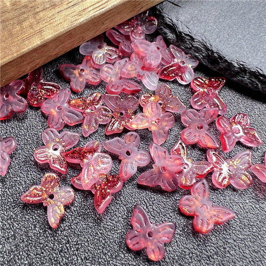Czech Glass Beads Butterfly 11mm Gradient Purple Blue Green 50pcs 2