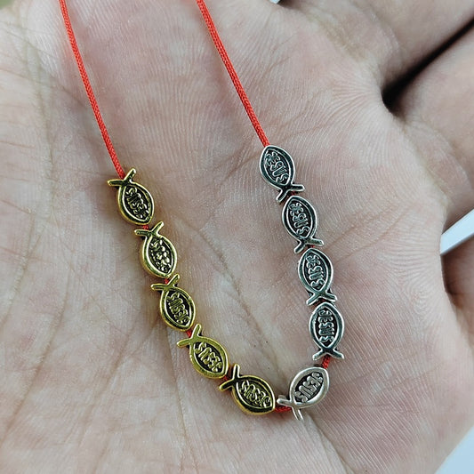 Fish Shaped Metal Beads 8mm Vintage Jesus Design 300pcs 2