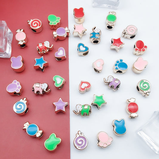 Enamel CCB Plastic Acrylic Beads 9-15mm Large Hole Playful Shapes 40pcs 2