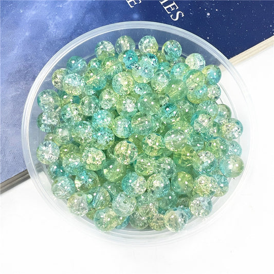 Crackle Flower Glass Beads 8mm Soft Purple Blue Gradient 3 Strands 2