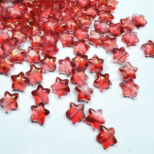 Czech Glass Beads Star 8mm Translucent Soft Color Gradient 50pcs 2