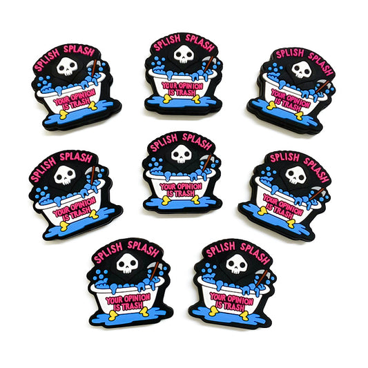 Silicone Focal Beads Halloween Skeleton Bold Bathtub Neon Text 20pcs 2