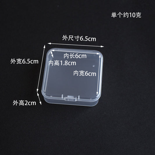 Clear Plastic Jewelry Storage Boxes Compact 6.5x6.5x2cm 10pcs 2
