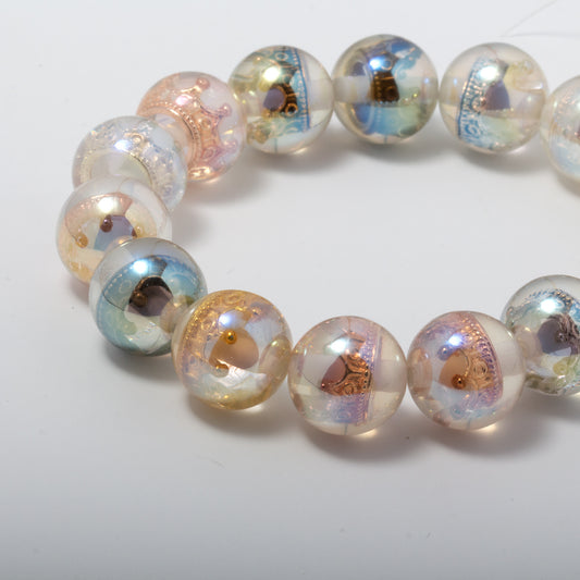 Plating Distressed Crown Resin Beads 16mm Vintage Mixed Colors 10pcs 2