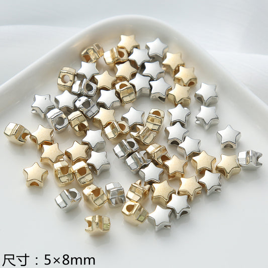 Acrylic Metallic Spacer Beads Gold and Silver 50pcs 2