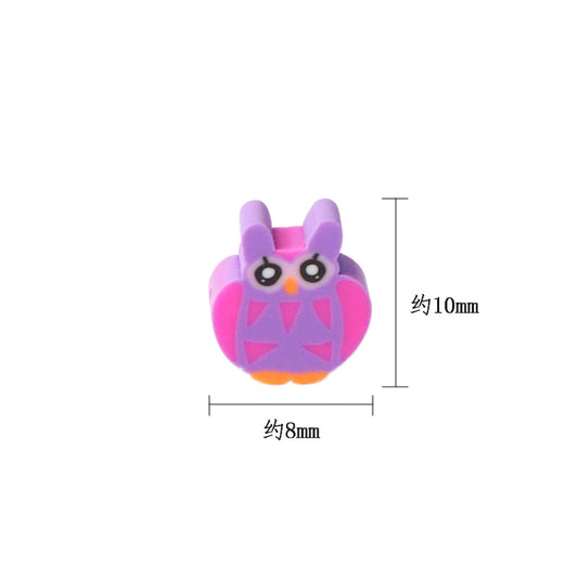 Owl Clay Beads 10mm Colorful Geometric Polymer 200pcs 2