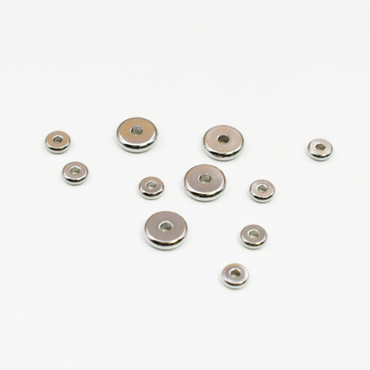 Stainless Steel Flat Spacer Beads 3-12mm Polished Smooth 100pcs 2
