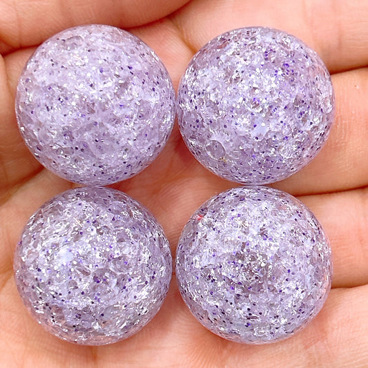 Glitter Bubblegum Beads 25mm Crackled Chunky Acrylic 50pcs 2