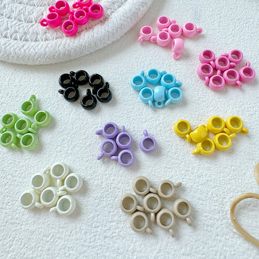 Cup Metal Beads 8mm Baking Painted Pastel Colors 30pcs 2