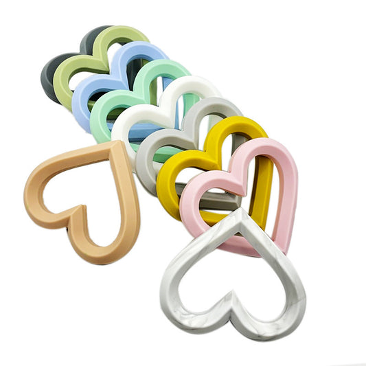 Heart 80mm Silicone Beads Solid Colors Matte Finish 3pcs 2