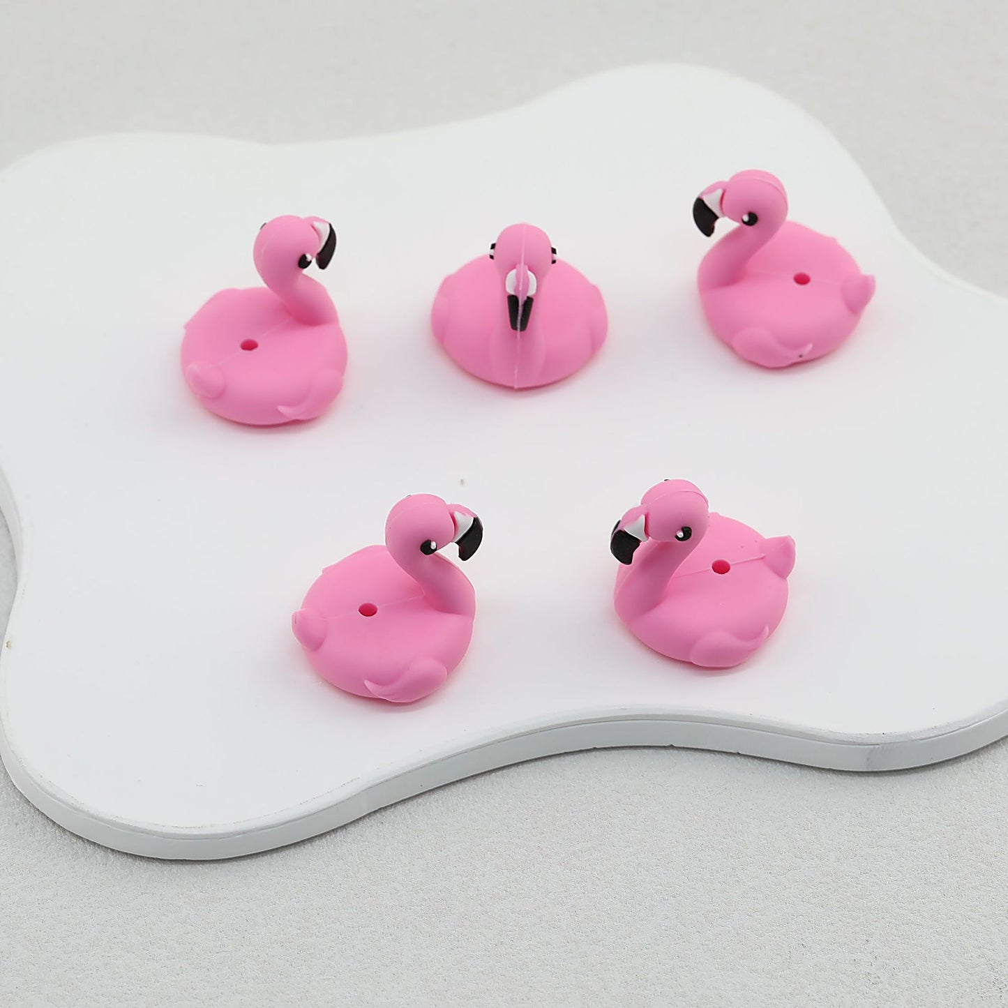 Pink 3D Flamingo Silicone Focal Beads 20 pcs