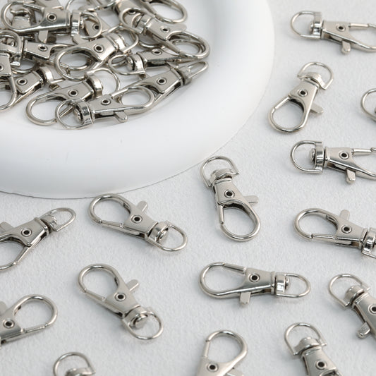 Zinc Alloy Swivel Lobster Claw Clasps Metal Nickel Plated 20pcs