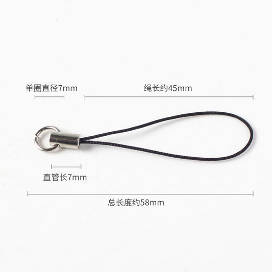 Polyester Iron Aluminum Phone Strap 58mm Colorful 100pcs 2
