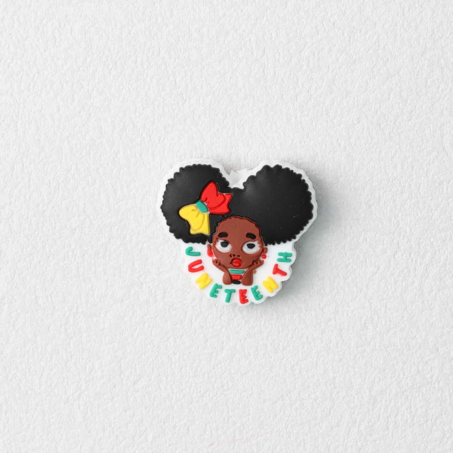 Juneteenth Silicone Focal Beads Black Hair Design 20 pcs 2