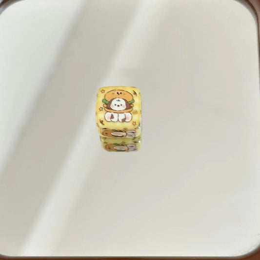 Square Acrylic Beads 14mm McDonald's Puppy Series Colorful 10pcs 2
