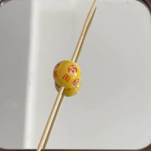 Printed Round Acrylic Beads 16mm McDonald's Series Glossy 10pcs 2