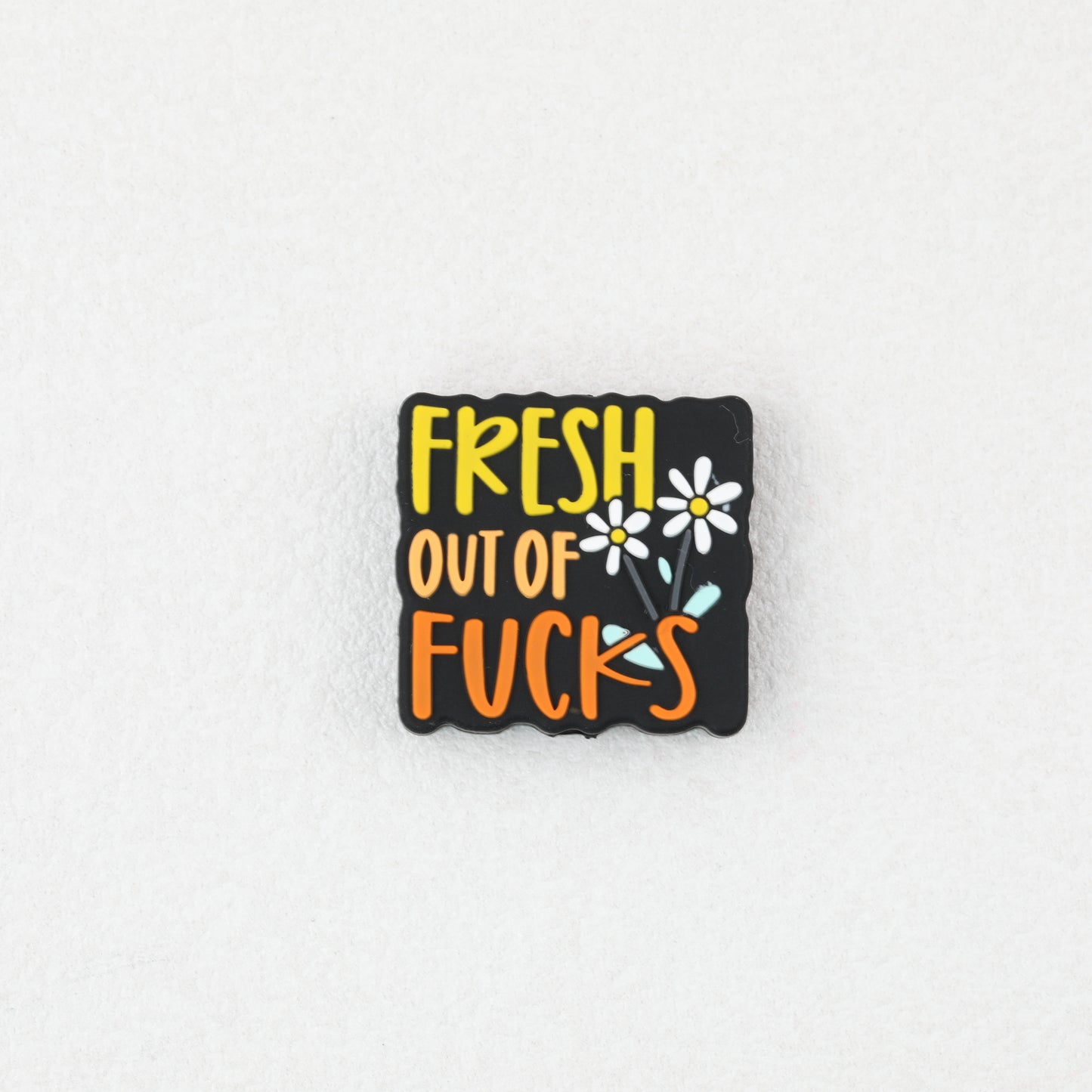 Fresh Out Of Fucks Silicone Focal Beads Rectangular 20pcs 3