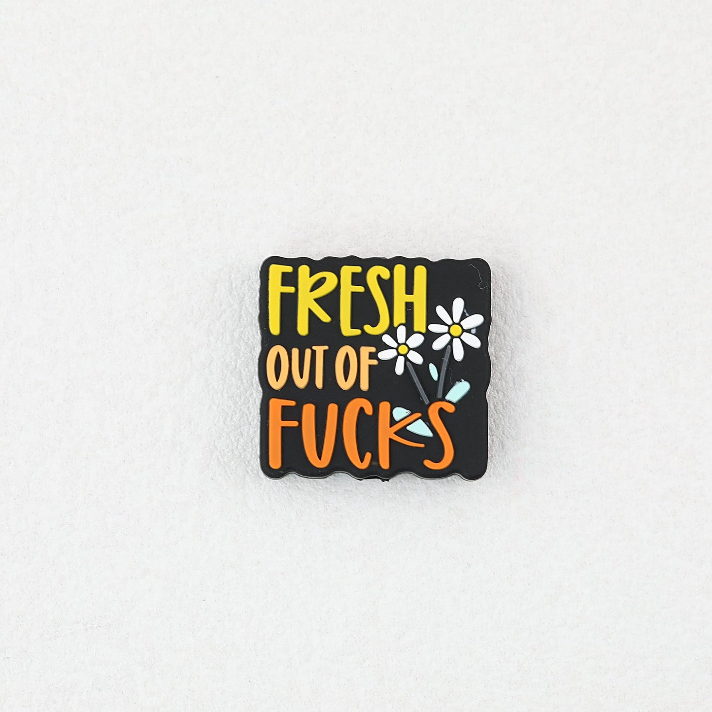 Fresh Out Of Fucks Silicone Focal Beads Rectangular 20pcs