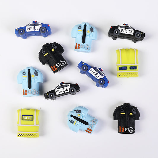 Silicone 3D Police Theme Focal Beads 20 pcs 2