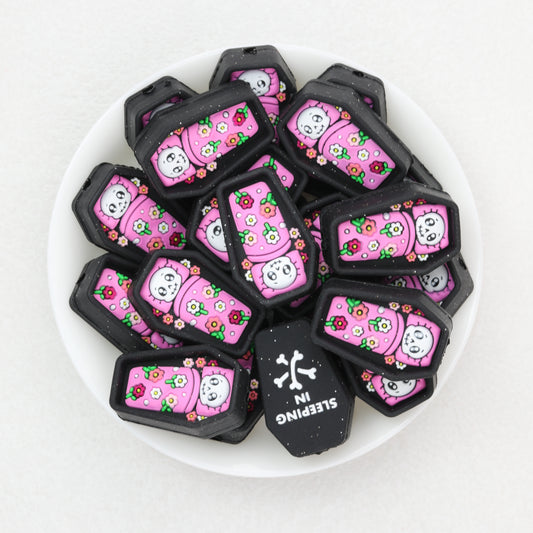3D Mummy Coffin Silicone Focal Beads 20 pcs Colorful Assortment 2