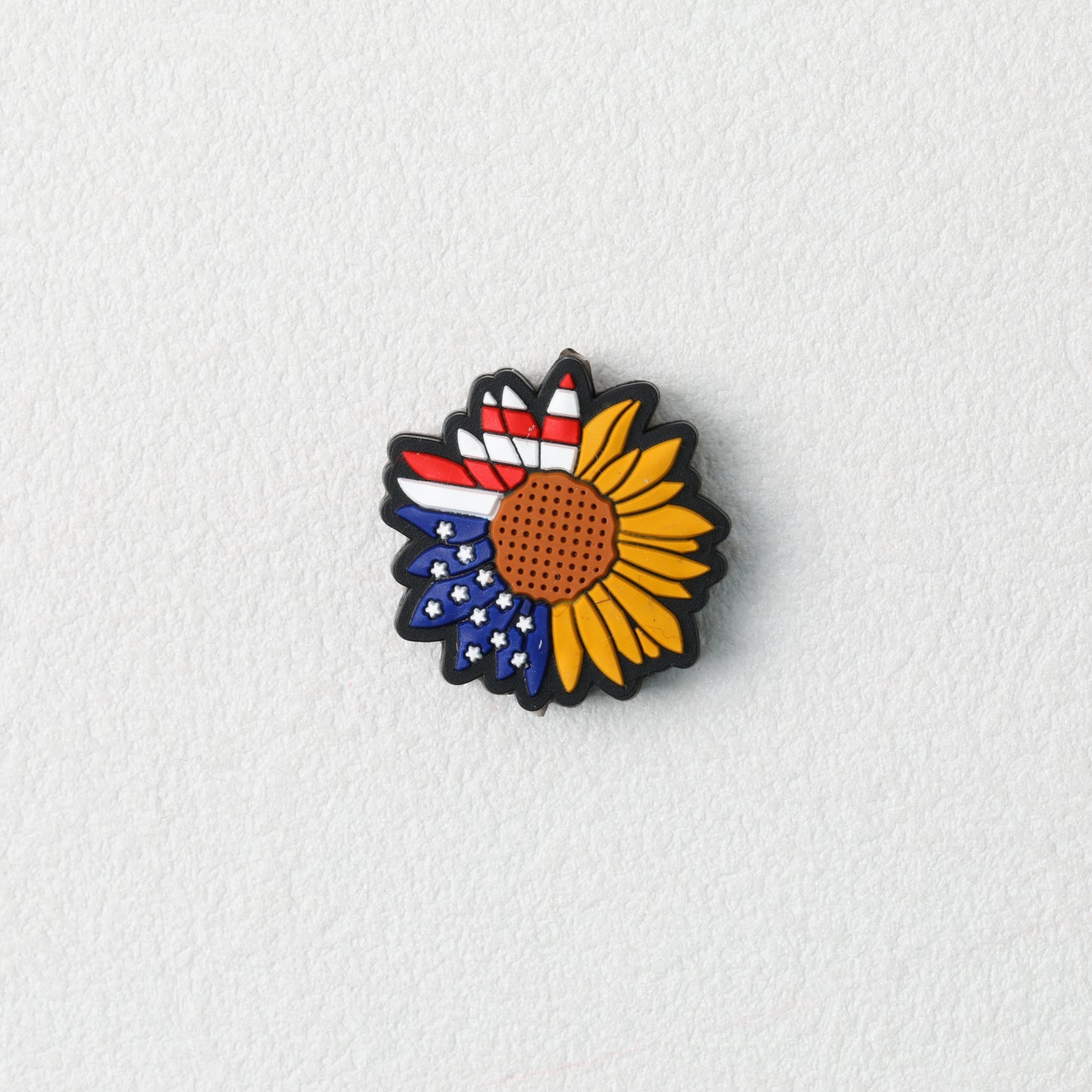 Patriotic Sunflower Silicone Focal Beads US Theme 20pcs 3