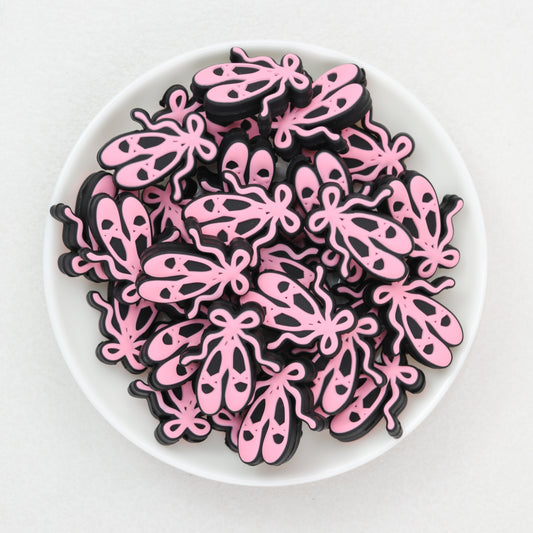 Pink Ballet Shoe Silicone Focal Beads 20 pcs 2