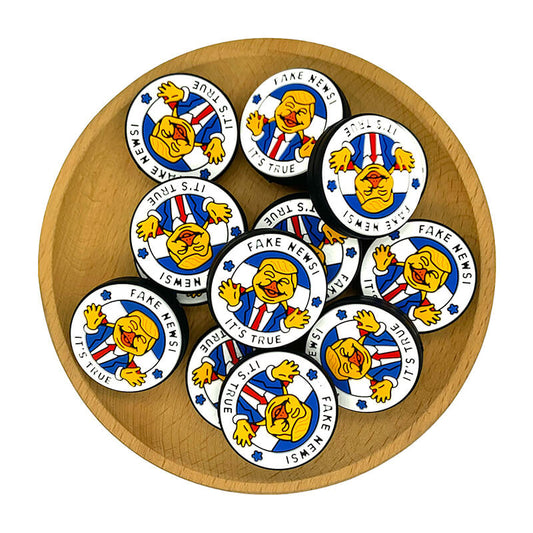 Silicone Focal Beads Fake News Trump Circle Badge Stars 20pcs 2