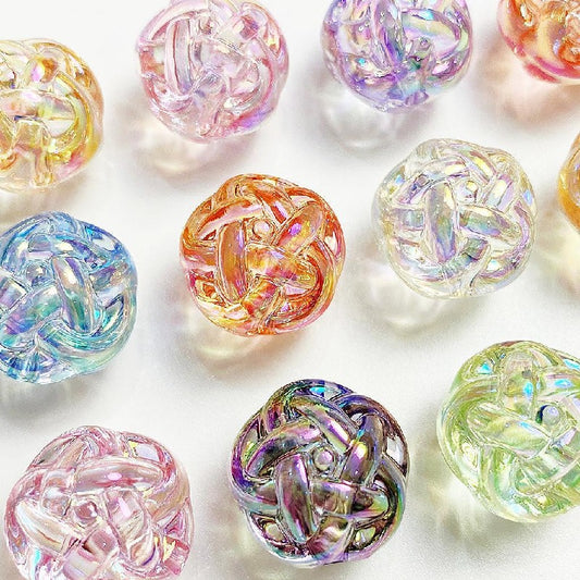 Transparent Acrylic Beads 16mm 18mm Iridescent Rainbow 10pcs 2