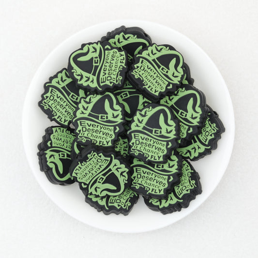 Inspirational Witch Hat Green Silicone Focal Beads 20pcs 2
