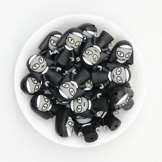 Halloween Black Nun 3D Silicone Focal Beads 20pcs 2