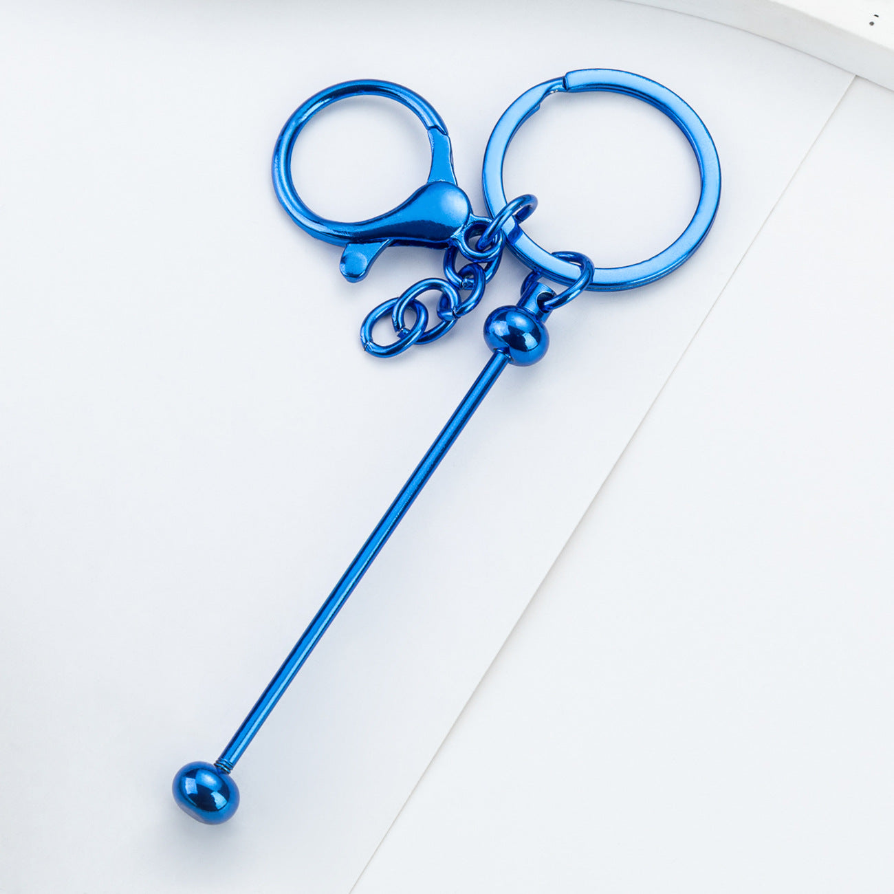 Beadable UV Plating DIY Metal Keychain