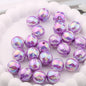 UV Plating Round Acrylic Beads 16mm Watermelon Stripe Printed 20pcs 6