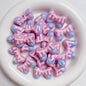 Hand-Painted Bow Heart Acrylic Beads 21×29mm Glossy Pastel 5pcs 8