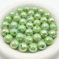 UV Finish Acrylic Plaid Round Beads 16mm Glossy Colorful 10pcs 12
