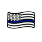 Silicone Focal Beads Thin Blue Line Flag Waving Shape 20pcs