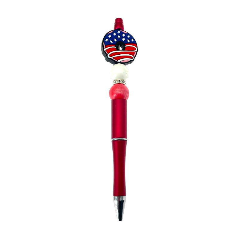 Silicone Focal Beads Independence Day US Doughnut Patriotic Design 20pcs 3