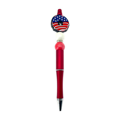 Silicone Focal Beads Independence Day US Doughnut Patriotic Design 20pcs 3